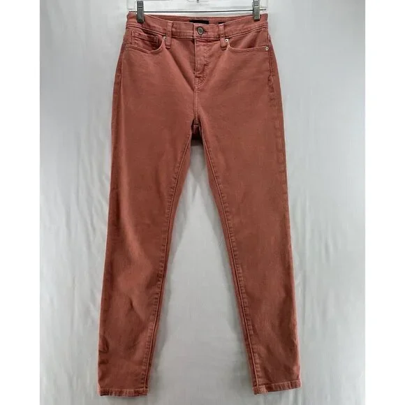 Banana Republic Jeans Womens 27 Premium Denim Mid Rise Skinny Stretch Rust Red - Picture 1 of 10